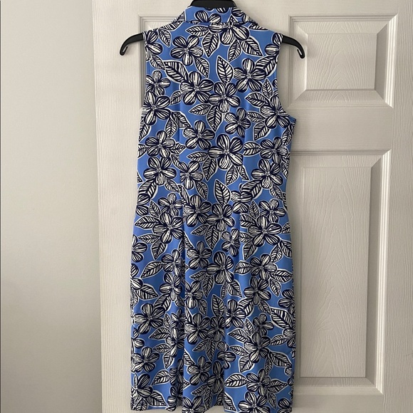 Katherine Way Blue and White Floral Midi Dress size S made in USA - Picture 5 of 8